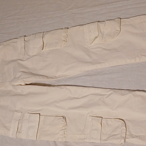 EUC LoveGen Cream Cargo Pants croppable Ankle Size 3/27 like New - Picture 3 of 8